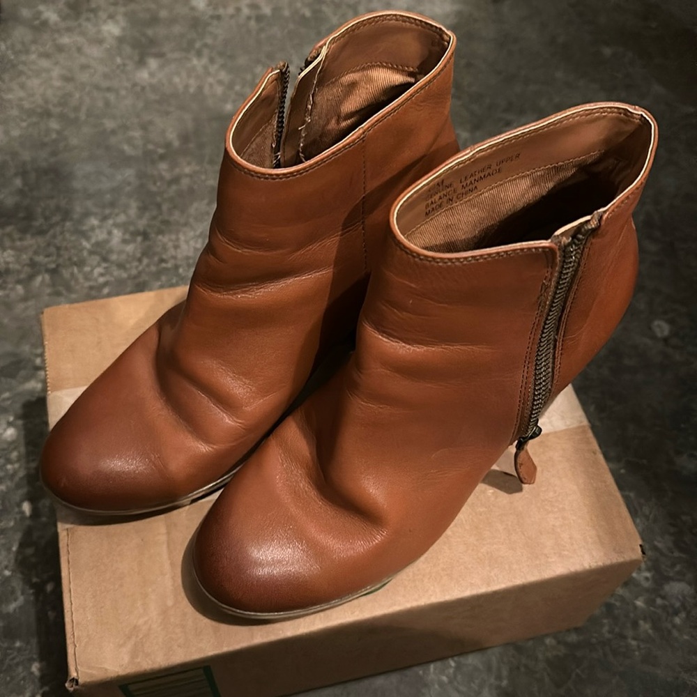 BP camel leather booties
